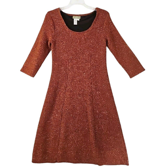 The Territory Ahead ~Woman Size SP~ Orange/Brown Wool Blend Tweed Sweater Dress. - Picture 1 of 9